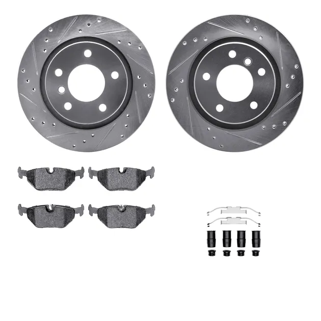 R1 Concepts WGYH1-31061 eLINE Rotor - Drilled & Slotted - Silver W/ Semi-Met Pads